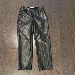 Abercombie&Fitch black faux leather crossover pants 28